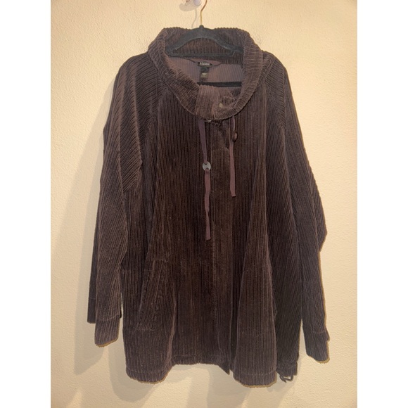 Eileen‎ Fisher Corduroy Chocolate Brown Barn Coat Size Large - Picture 1 of 7